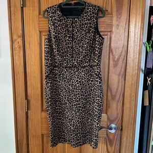 NWOT Women’s Leopard Sheath Dress from J. Crew, Size 12